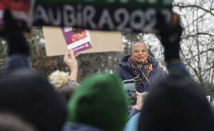 Christiane Taubira, lors de sa déclaration de candidature à la présidentielle, à Lyon, le 15 janvier 2022.