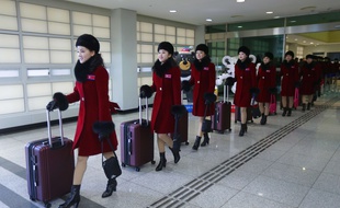 Les pom pom girls nord-coréennes sont arrivées aux JO.