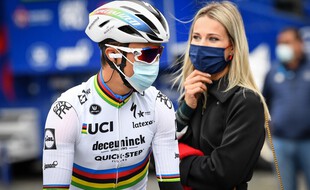 Julian Alaphilippe et Marion Rousse en octobre dernier.