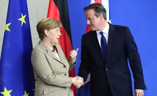 La chancelière allemande Angela Merkel et le Premier ministre britannique David Cameron à Berlin le 29 mai 2015