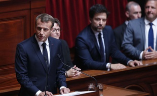 Emmanuel Macron devant le Congrès à Versailles, le lundi 9 juillet 2018.