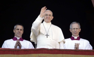 Le pape François durant son