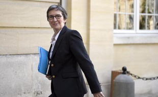 La secrétaire d'Etat chargée du Commerce, de l'Artisanat, de la Consommation et de l'Economie sociale et solidaire, Valérie Fourneyron arrive à l'hôtel Matignon, le 10 avril 2014 à Paris