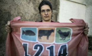 Brigitte Gothiàre, co-fondatrice de l'association "L214" le 1er mars 2016 à Lyon