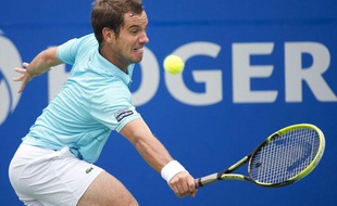 Richard Gasquet lors de sa victoire en demi-finale face à John Isner, le 11 août 2012 à Toronto.