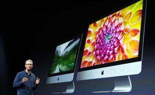 Tim Cook présente les nouveaux modèles d'iMac, lors de la Keynote du 23 octobre 2012 à San Jose.