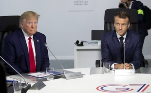 Donald Trump et Emmanuel Macron, le 26 août à Biarritz lors d'une session de travail du G7.