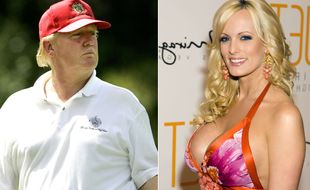 Photomontage de Donald Trump et de l'ex-star du X Stephanie Clifford («Stormy Daniels»), en 2006.