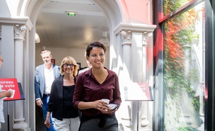 Najat Vallaud-Belkacem lors du premier tour des élections législatives, le 11 juin 2017 à Villeurbanne.