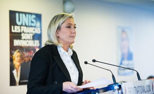 Marine Le Pen, le 7 janvier 2013 à au siège du FN à Nanterre.