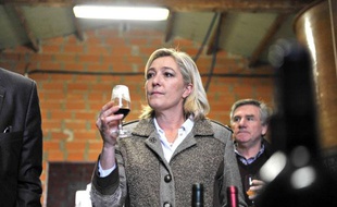 En 2009, Marine Le Pen a visité la ferme d'un producteur de vin lors de sa campagne à Saint-Aubin-de-Branne.