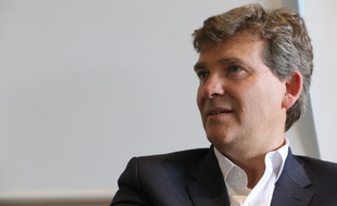 Arnaud Montebourg à Glux en Glenne le 16 mai 2016 lors d'une une reunion avec ses colistiers afin de mettre en place une nouvelle strategie et motivee ses adherents pour son nouveau parti