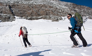 David Labarre lors de l'ascension du mont Albaron pour le Téléthon.