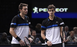 Nicolas Mahut et Pierre-Hugues Herbert ont perdu en finale du double du Masters 1000 de Bercy, le 6 novembre 2016.