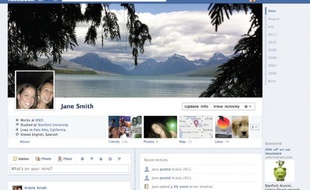 La page «Timeline» du nouveau profil Facebook, dévoilé le 22 septembre 2011 par Mark Zuckerberg.