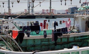L'électricité leur a été coupée, de même que l'eau potable. Ils campent dans des cabines sans air aux matelas empestant le diesel sur sept chalutiers fantômes confisqués par les autorités sud-africaines.