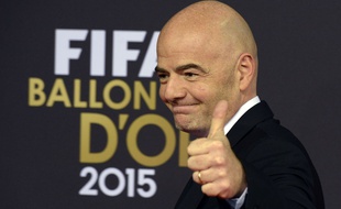 Gianni Infantino lors de la cérémonie de remise du Ballon d'Or le 11 janvier 2016.