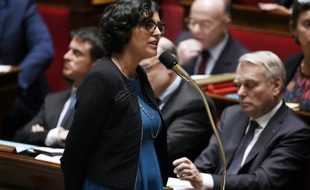 La ministre du Travail Myriam El Khomri, le 26 avril 2016 à l'Assemblée nationale à Paris