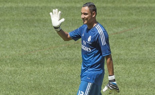 Keylor Navas lors de sa présentation au Real Madrid le 5 août 2014.