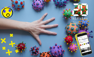 Illustration d'un main et virus