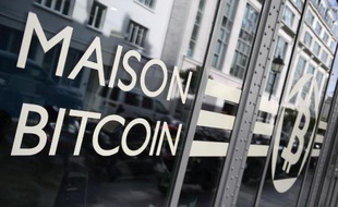L'entrée de la maison du Bitcoin, le 20 juin 2014 à Paris. Ouverte fin mai, elle a vocation de promouvoir cette monnaie virtuelle auprès du grand public