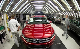 Une chaîne de montage dans une usine Volkswagen en Allemagne