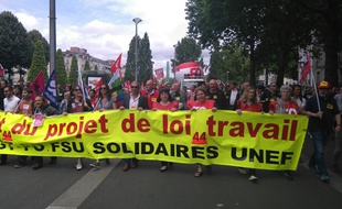 Le début du cortège de la manifestation contre la loi Travail.