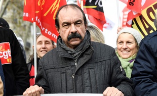 Le leader de la CGT, Philippe Martinez, lors de la manifestation du 10 décembre 2019 à Paris. Bertrand GUAY / AFP.