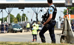 Un contrôle routier à Hordain, dans le nord de la France.