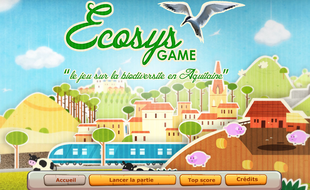 Page d'accueil du jeu vidéo Ecosysgame