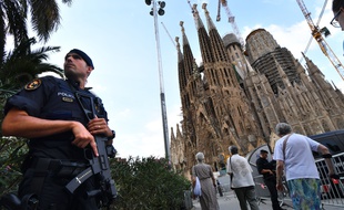 Le 20 août 2017, devant la Sagrada Familia à Barcelone, avant la cérémonie en mémoire aux victimes des attentats en Catalogne.
