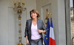 Christine Albanel, la ministre de la Culture et de la Communication, sortant de l'Elysée le 17 juin 2009