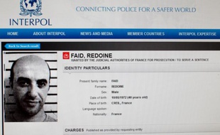 Reproduction de la page web d'Interpol signalant le profil de Redoine Faïd, le 13 avril 2013