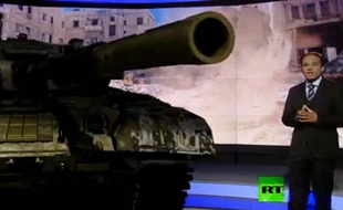 Capture d'écran d'une vidéo du site Gentside.com qui montre un JT russe en 3 D, le 21 juin 2013.