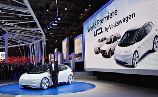 Le nouveau concept électrique I.D. de Volkswagen le 29 septembre au Mondial de l'automobile à Paris.