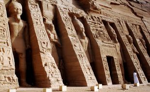 Le Grand Temple d'Abou Simbel à la frontière de l'Égypte et du Soudan.