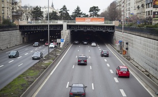 Le 22 janvier 2014. Le tunnel du Landy a Saint-Denis couvre une partie de l'autoroute A1.