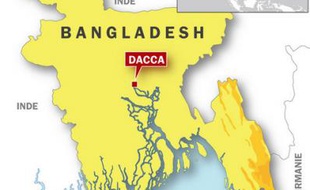 Carte de localisation du Bangladesh.