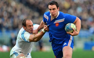 Le troisième ligne du XV de France Louis Picamoles lors du match contre l'Italie le dimanche 3 février 2013.