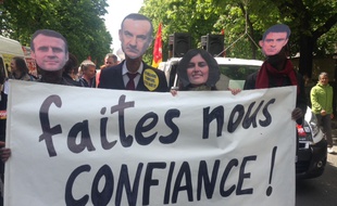 Illustration de la manifestation du 28 avril contre la loi Travail.