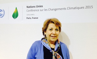 Corinne Lepage au Bourget, le 12 decembre 2015.