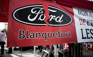 Lors d'un mouvement des salariés de l'usine Ford de Blanquefort.