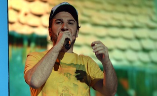 Michaël Youn dans les spectacle des Enfoirés, à Strasbourg, le 15 janvier 2014.