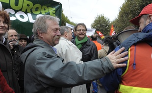 José Bové passera la nuit sous tente à Kolbsheim avec les opposants au GCO (photo d'archives, à Strasbourg)