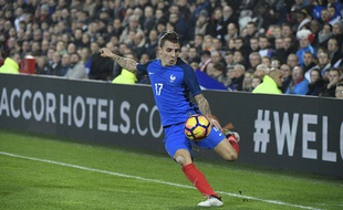 Lucas Digne avec l'équipe de France lors d'un match amical contre la Côte d'Ivoire, le 15 septembre 2016.
