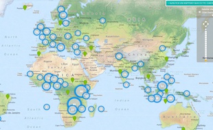 La carte des effets du changement climatique faite par des jeunes sous l'égide de l'Unicef.