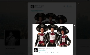 Un tweet se moquant de l'expression «bad hombres» («mauvais hommes») de Donald Trump