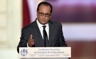 François Hollande, le 7 septembre 2015, lors de sa conférence de presse. AFP PHOTO / ALAIN JOCARD