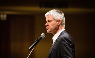 Laurent Wauquiez, ici à Montargis le 14 mars lors d'un discours de soutien à Jean-Pierre Door, candidat des Républicains pour l’élection législative partielle dans le Loiret. Vincent Loison