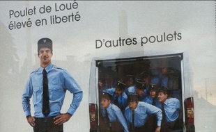 Une publicité pour les poulets Loué choque la police nationale.